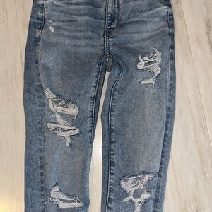 American Eagle Outfitters Ripped Blue Jeggings